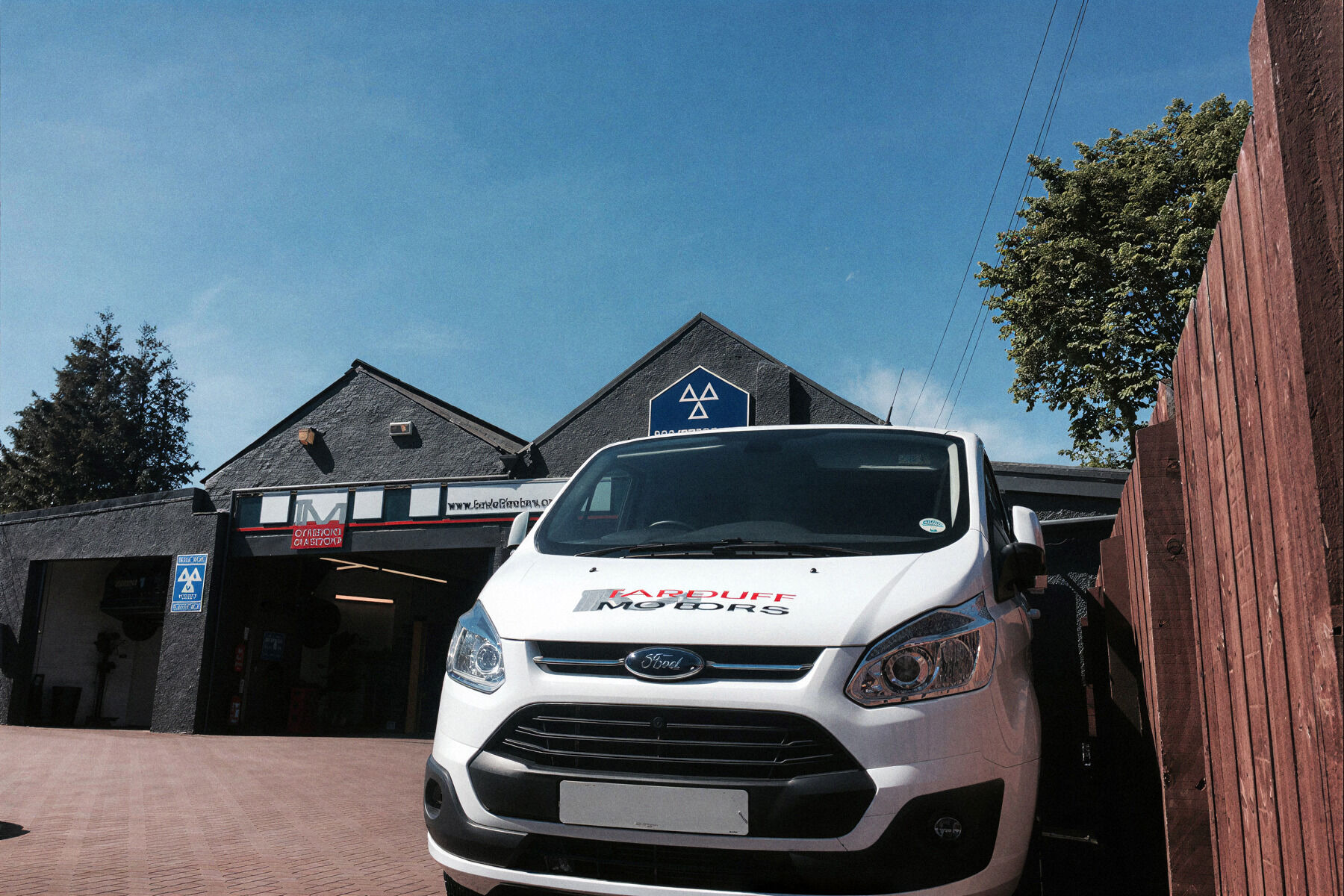 The Tarduff Motors van outside the garage
